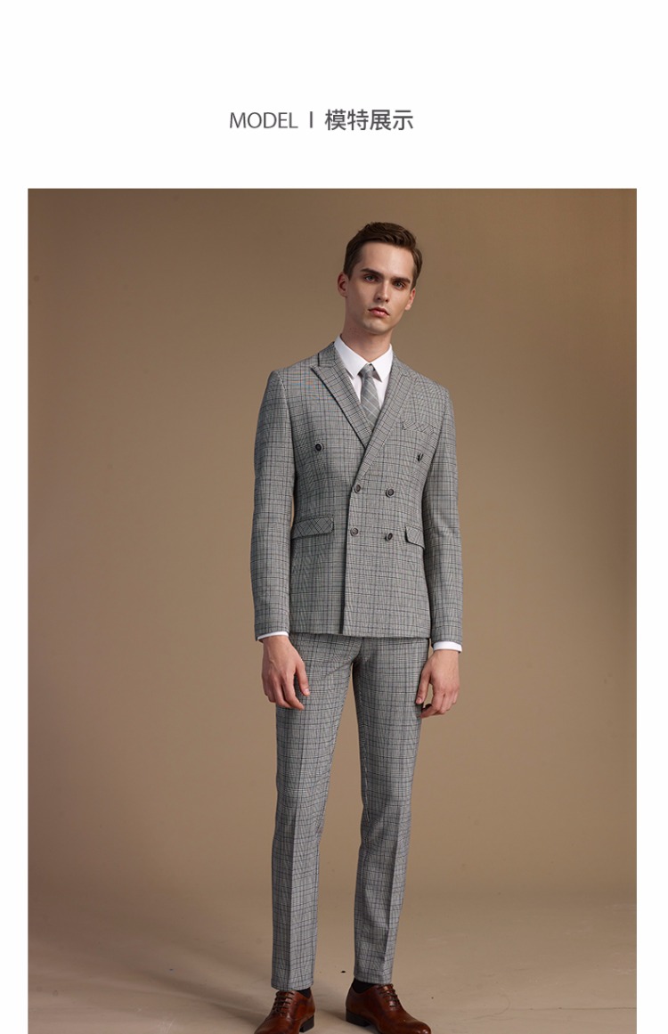 Bộ đồ W2x bộ đồ ba mảnh Bộ đồ kẻ sọc vuông nam đẹp trai houndstooth giản dị 2 chiếc áo hai dây đồ vest