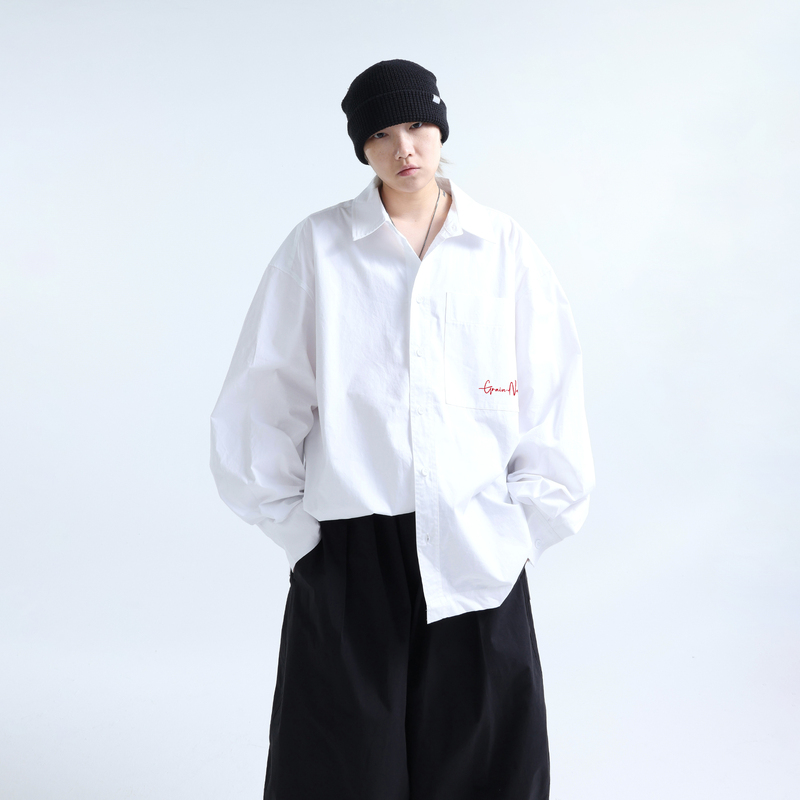 04/09 Am20:00 Limited Time 20% off Heart-Warming Big Shirt with Lapel Patch Pocket Embroidery and Oversized Silhouette
