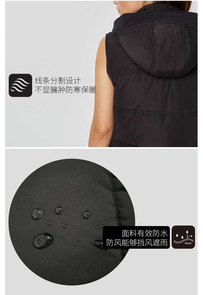 ENAIER mùa đông mới tập thể dục quần áo vest vest cotton trùm đầu áo khoác nữ áo khoác the thao nam
