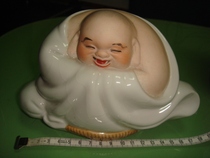 Jingdezhen cultural leather old factory goods sculpture porcelain factory genuine haha Luohan 567 porcelain export exchange porcelain