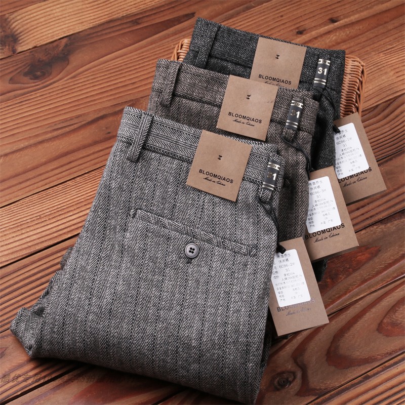 B Brand's New Autumn and Winter Imported Fabric Men's Business Casual Pants, Soft and Skin-Friendly, Luxurious Straight-Leg Slightly Slim-Fit Men's Trousers