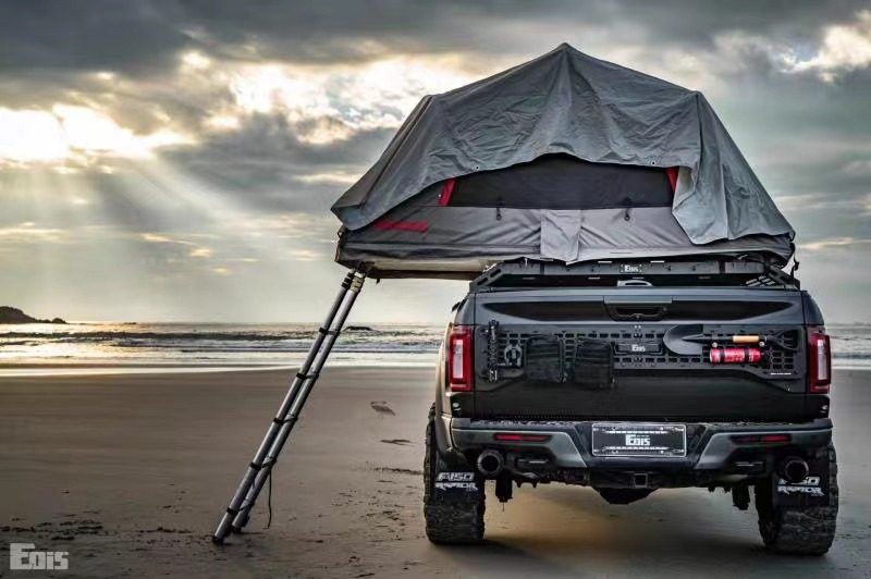 Cross-country car tailbox multifunctional expansion platform bidirectional side sliding tents