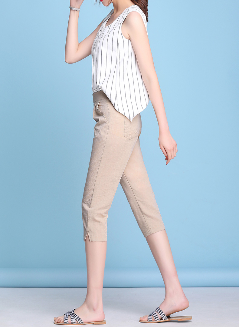 Quần cotton và vải lanh cắt quần nữ mỏng mùa hè 2019 mới mẹ trung niên hoang dã lỏng lẻo quần harem nữ - Quần Harem quần jean ống rộng nữ
