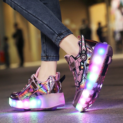 Двухколесные невидимые коньки для взрослых для школьников, детский трансформер