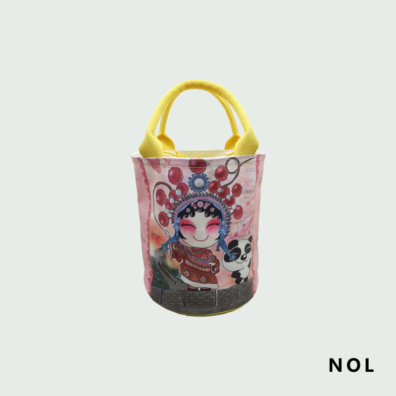 NOL Waterproof Cartoon Insulated Cylindrical Lunchbox Lunchbox Lunchbox Lunchbox Hand Carrying Bag Aluminum Foil Insulation Bag