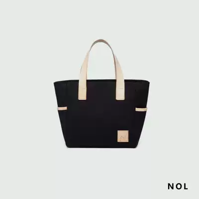 NOL original design simple fashion portable canvas with leather ladies bag handbag