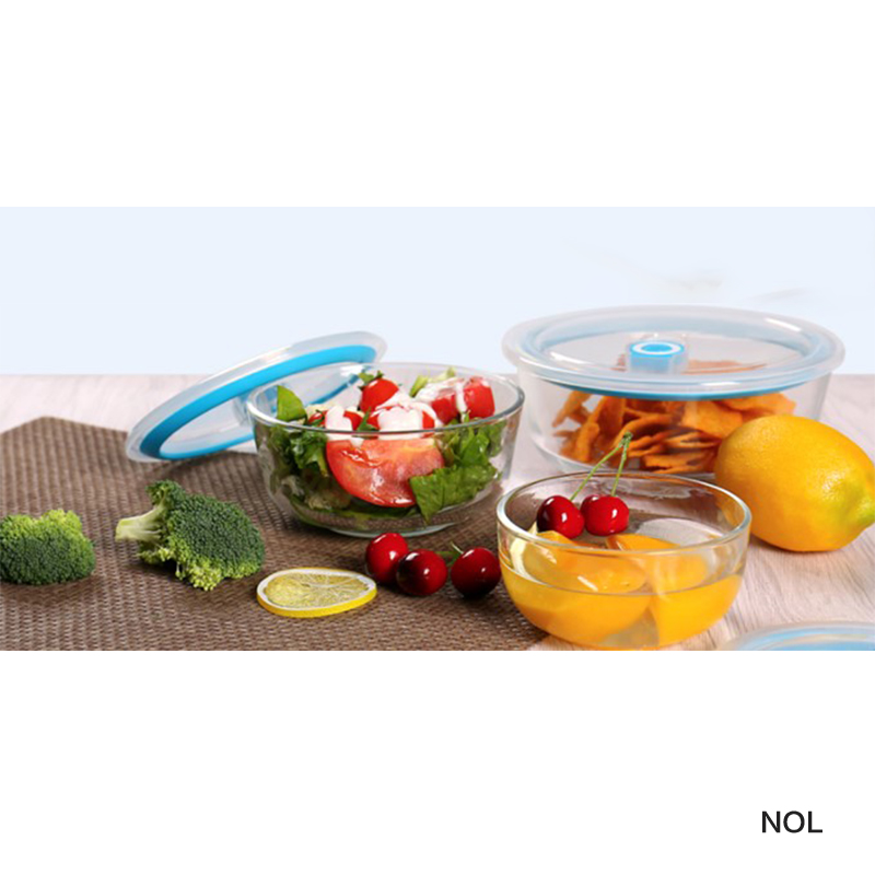 Heat-resistant glass lunch box refrigerator fresh Bowl microwave oven available sealed bowl Bento bowl three-piece set