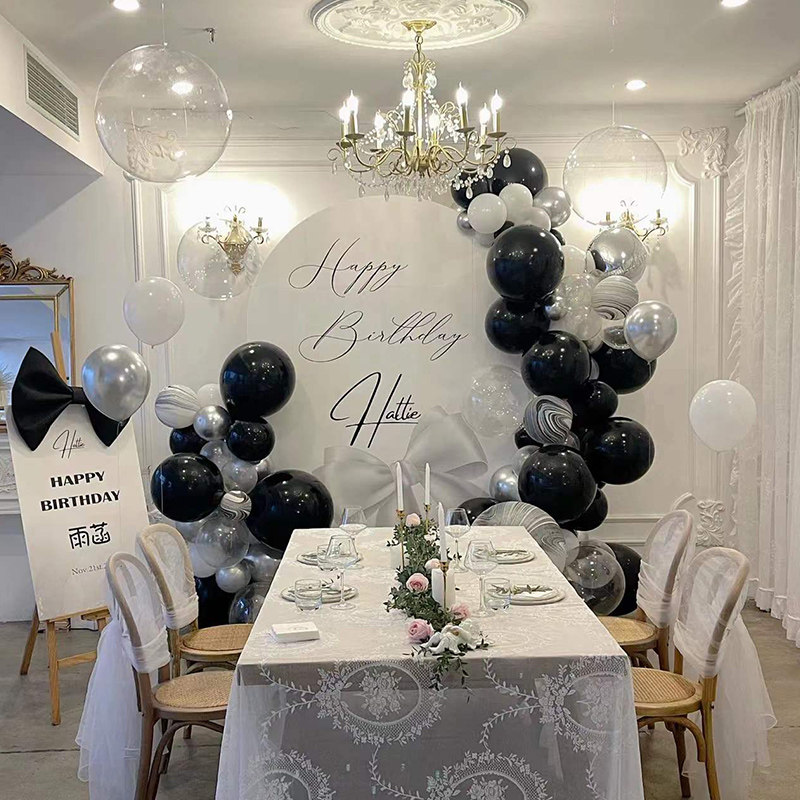 Birthday decoration scene balloon arrangement adult light luxury simple style creative supplies net red party background wall package