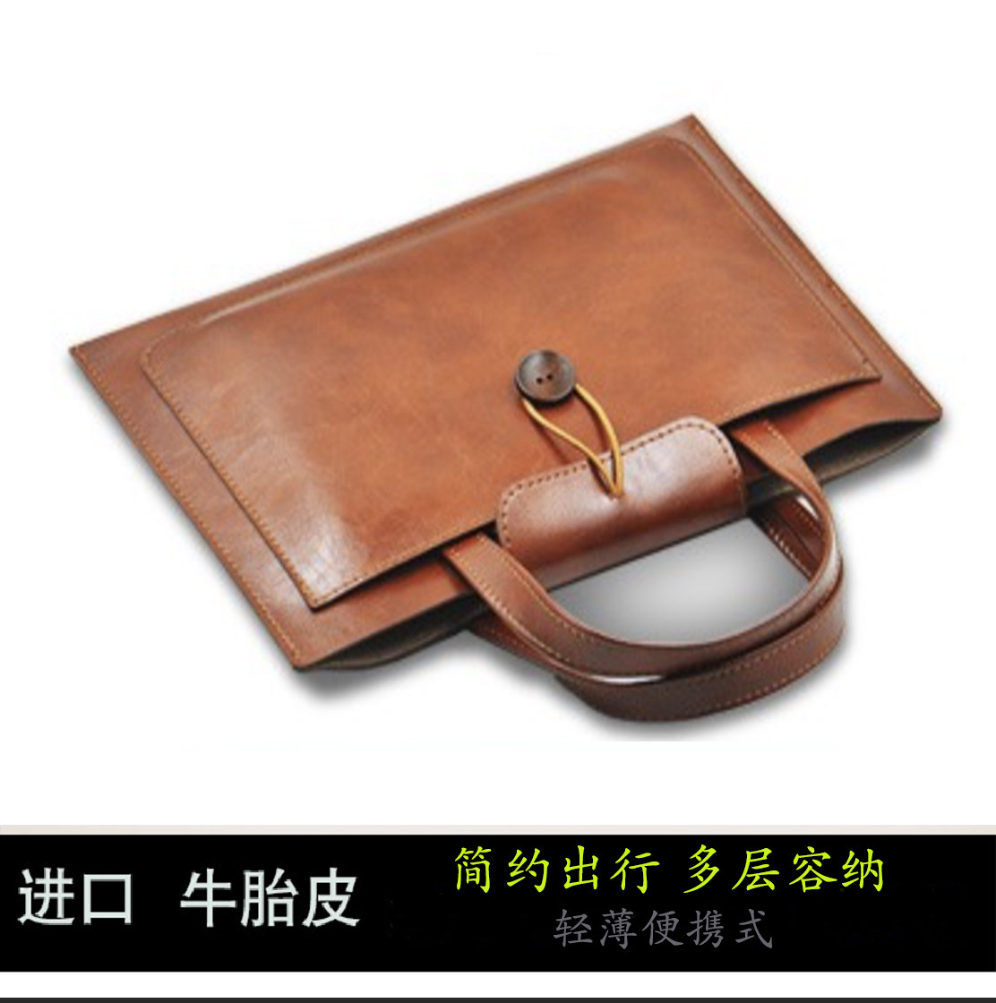 Applicable light 14 inch computer bag female Dell XPS 13 4Inspiron15 6 Handpen electric bag Male genuine leather
