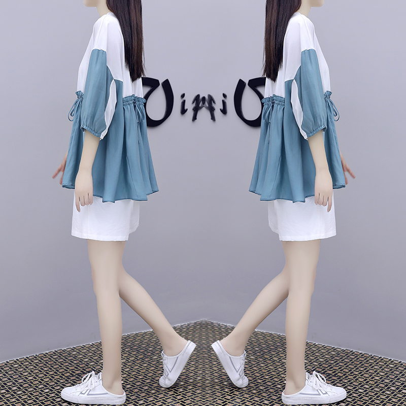 Casual Fashion Suit Women Europe Station 2022 New Foreign Pie Age Summer Style Trendy Women Clothing Shorts Two Sets Summer