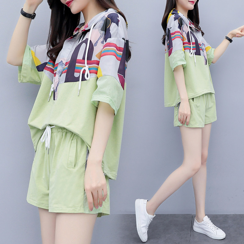 European Station Two sets of 2022 new summer clothes foreign style Casual Minus Age Sports Fashion Temperament Shorts Suit Women Summer