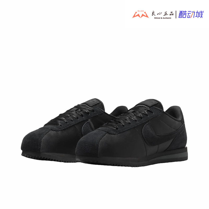 Nike Cortez Textile Women's Forrest Gump Pure Black Low-Top Sports Running Shoes Fv5420-002