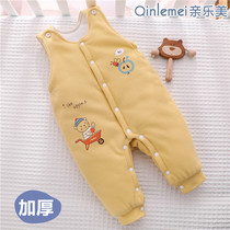 One year old baby cotton pants autumn Winter women Thickened Baby Clip Cotton Warm Pants Mens Treasure Back Belt Pants Winter Style Press Button