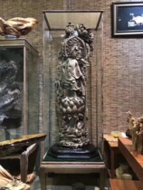 Golden nanmu gloomy Ebony Ebony mahogany root carving crafts character Guanyin Bodhisattva Zhaoqian