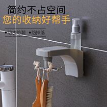 Kitchen non-perforated adhesive hook Wall spatula spoon kitchenware storage telescopic hanging wall hook rotating storage rack