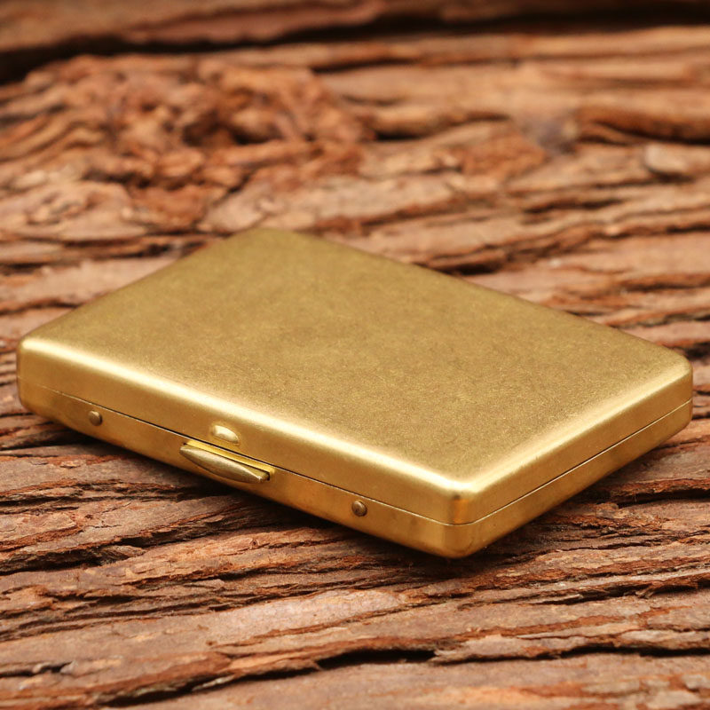 KUBOY ultra-thin short branch fine tobacco case 20 Loaded Portable Mini Brass Woman Fine Branch Cigarette Case Male Gift Lettering
