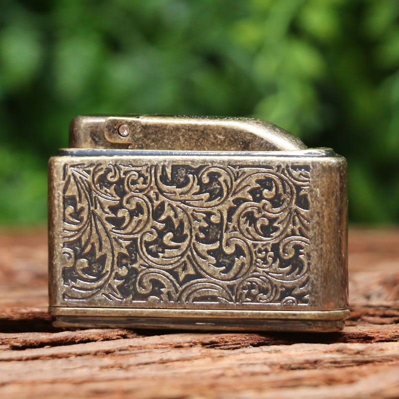 PROMIE Fuexpensive flower inflatable lighter retro mini creative personality gear Miner fire lighter delivery 