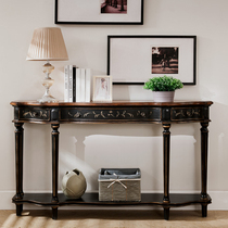 Enter the door-end view table black long table imitation ancient Xuan Guan Terrace Retro Green Entrance to the wall Table Mie white Xuanguan Table narrow