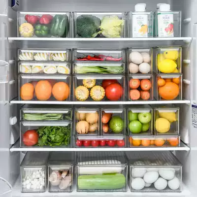 Household kitchen refrigerator storage box vegetable and fruit preservation box egg finishing box does not take up space beverage box solid color