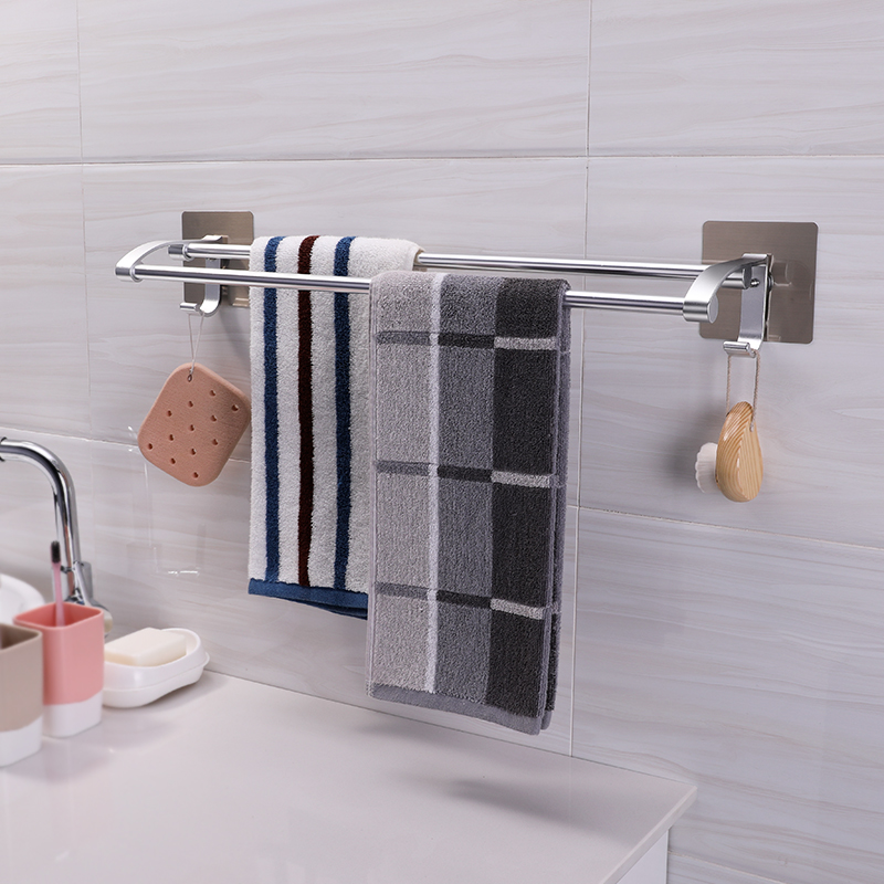 Bathroom hanger suction cup type hanging towel rack make-up room free of punching wall-mounted shelving shelving wall towel-like shelf