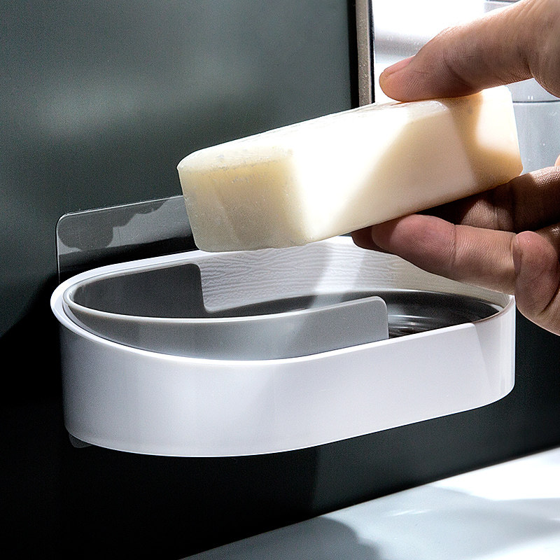 Makeup Room Free to punch large soap box rack suction cup creative home wall-mounted personality Nordic in double drain