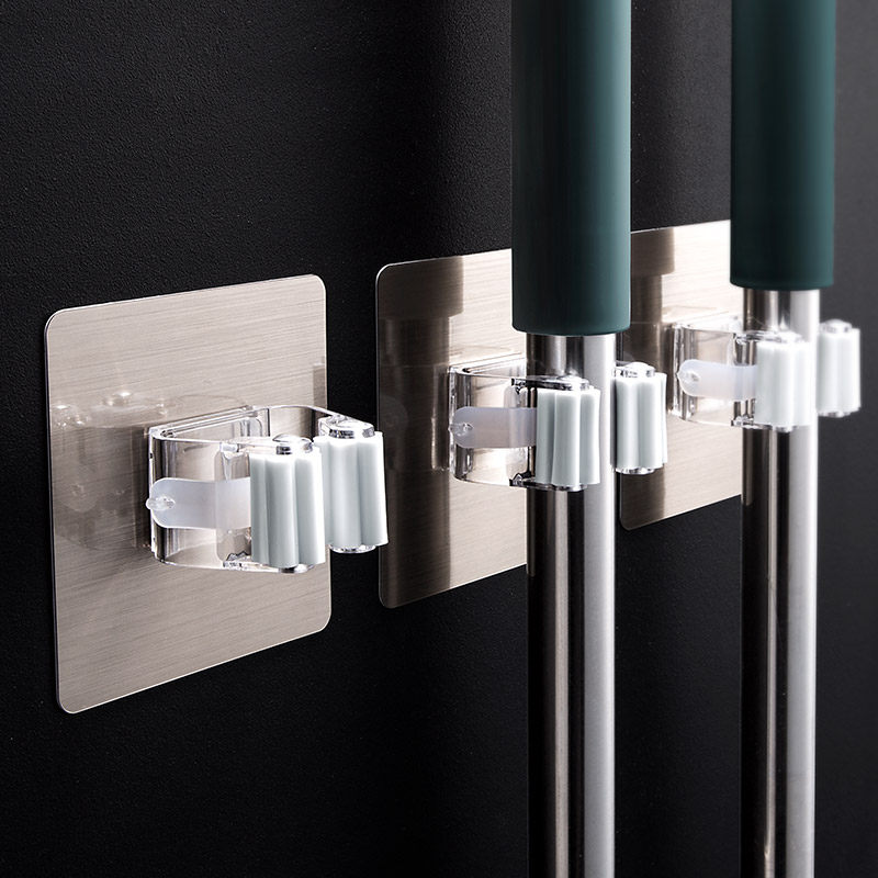 Powerful Adhesive Mop Hook Free to punch Divine Instrumental Make-up Room Door Post-No-Mark Adhesive Hang-Hold Grip Holder