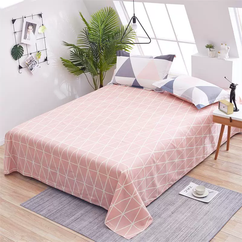 Một mảnh rắn màu giường lanh bông cotton đơn quilt đôi mùa hè sinh viên ký túc xá đơn giản thoáng khí rửa bông - Khăn trải giường