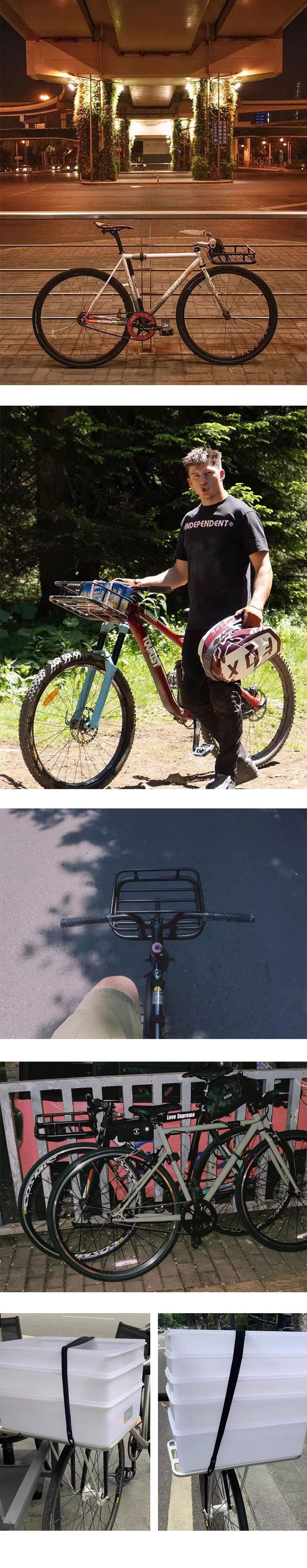 PIZZ Bicycle Basket with Handlebars, Aluminum,Fixie, Panniers