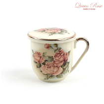 South Korea Import Queen Rose Ceramic Water Cup With Lid Tea Cup Queen Rose Ceramic Water Cup Teacup Milk