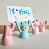 Cute raised hand pig calf cake decoration girl note card base decoration confession pink pig resin section