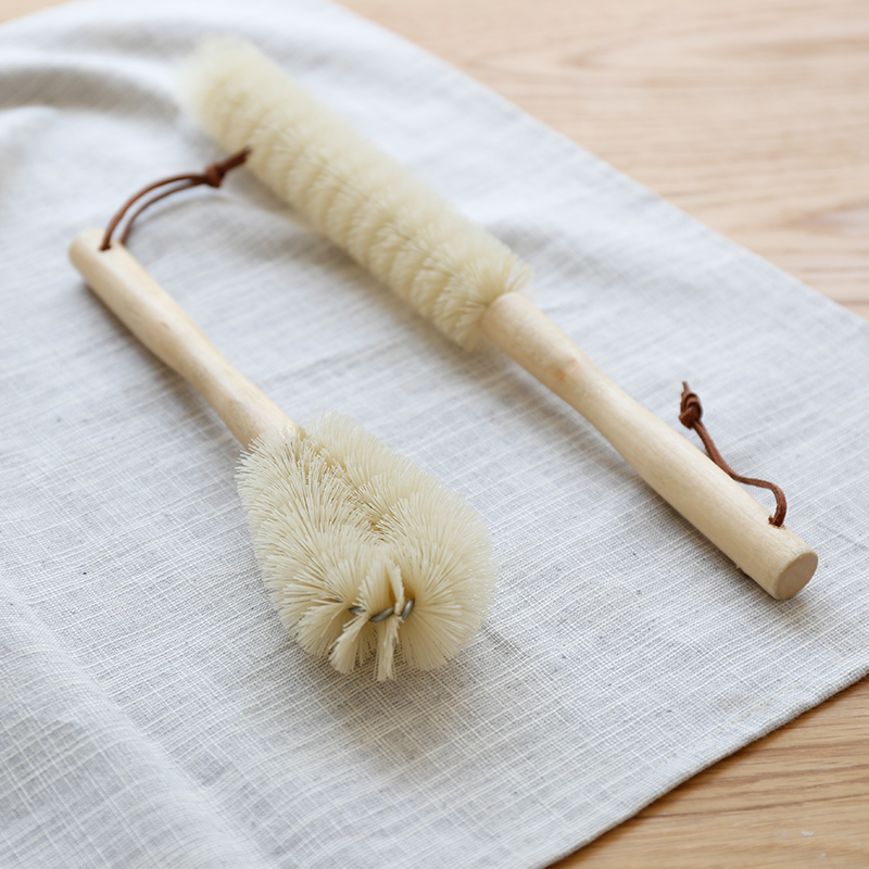 Japanese long handle cup brush Log straight bottle brush washing cup brush cup brush cleaning brush zakka grocery two packs