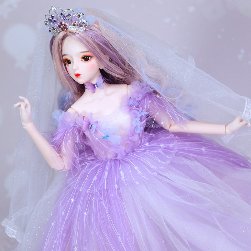 Derby Winning Dolls Dream Series Open Brain Hand-painted Violet Bjd Dolls 60cm Wedding Dress Princess Dolls Changing Clothes