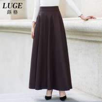  New woolen skirt womens autumn and winter to ankle long hanging a-line large skirt thick woolen winter skirt