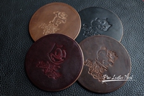 American horween horween cxl tea core oil wax leather coaster direct 9cm semi-finished material package 4mm thick
