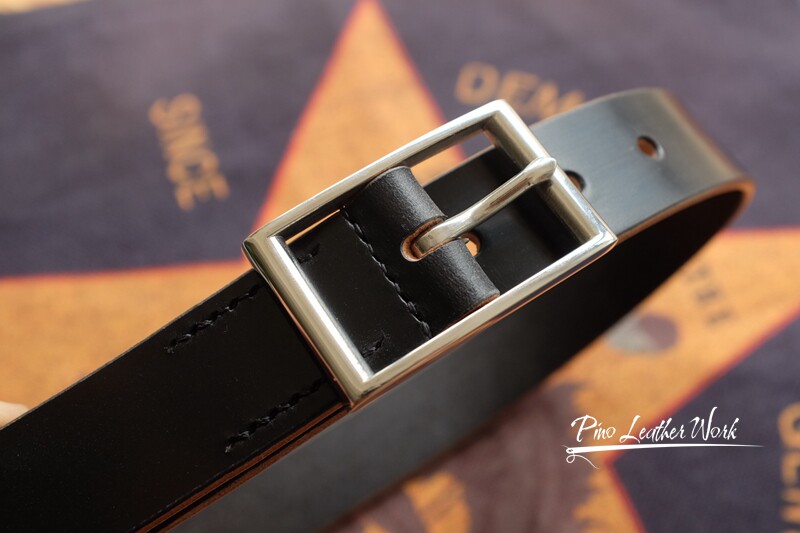Pure handmade British JE tea core black wax rubbing horse rein belt 304 stainless steel belt buckle 30mm wide