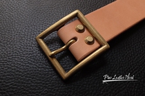 Japan imported original color Zhaonan saddle leather belt Japan Zhaonan tea core Japan brass Japanese buckle 40mm