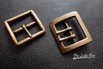 Pure copper Japanese word buckle old passivation retro belt buckle handmade leather goods resume work waist belt buckle inner diameter about 40mm