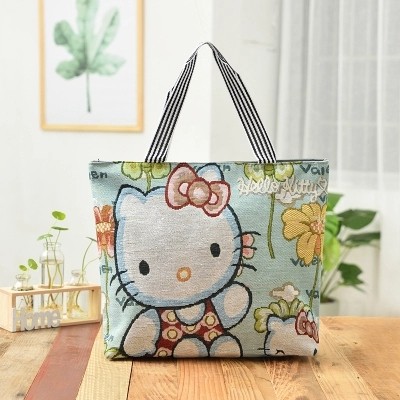 Canvas bag, women's high-end shopping bag, fashionable and simple work tote bag, autumn and winter embroidered bag, waterproof bag