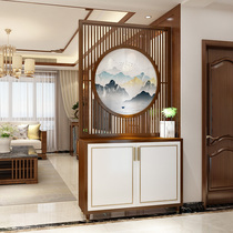 New Chinese entry door partition porch cabinet modern Chinese solid wood screen partition living room entrance Chinese partition