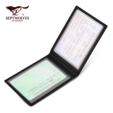 Septwolves, ультратонкий кожаный картхолдер для водительских прав, защитный чехол, из натуральной кожи, воловья кожа