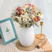 Stars dried flowers big bouquet rose daisies fresh ins natural flowers with bottle home furnishings living room decoration
