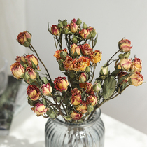 Multi-headed rose dried flower rose bouquet natural air-dried real flower home decoration living room ornaments aromatherapy handmade flowers
