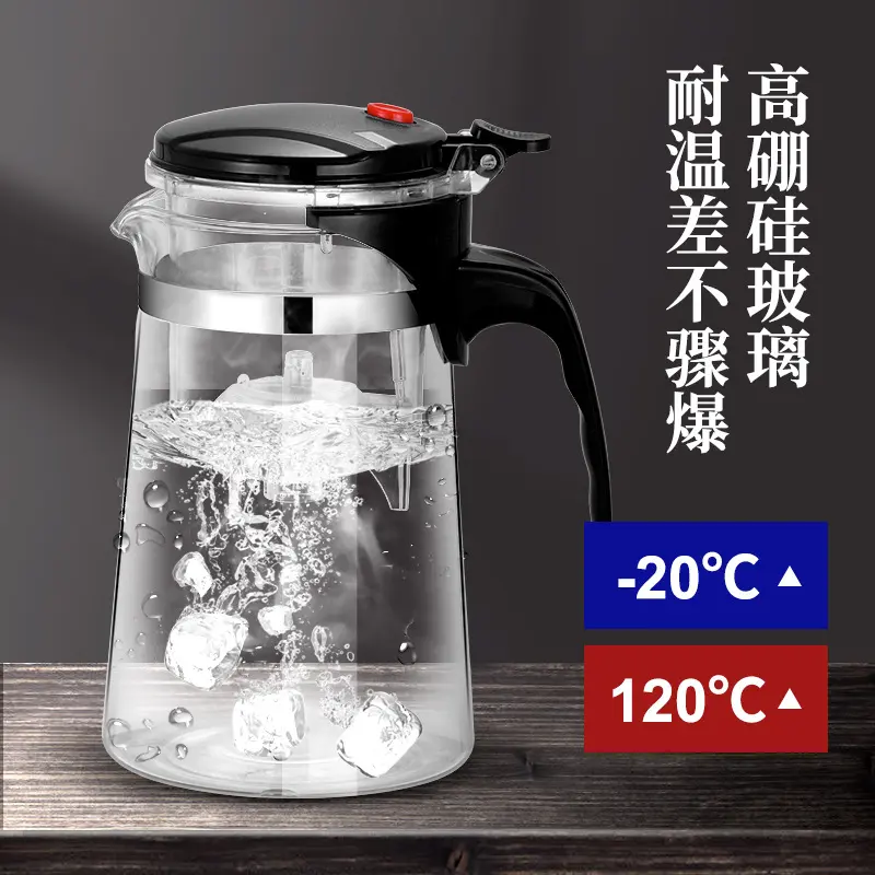 耐热玻璃泡茶壶2025新款：一键茶水分离，泡茶神器来袭