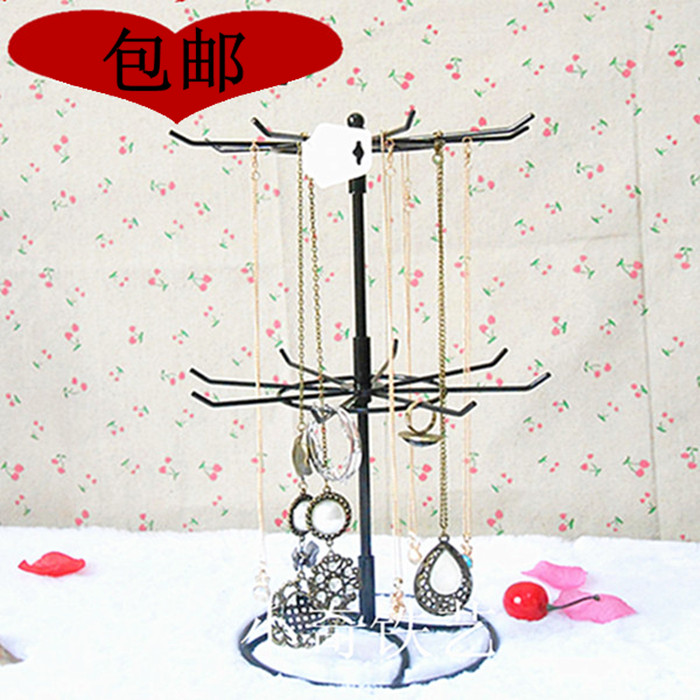 Double-layer detachable rotatable hanging frame bracelet rack necklace rack jewelry rack car accessories display shelf keychain holder