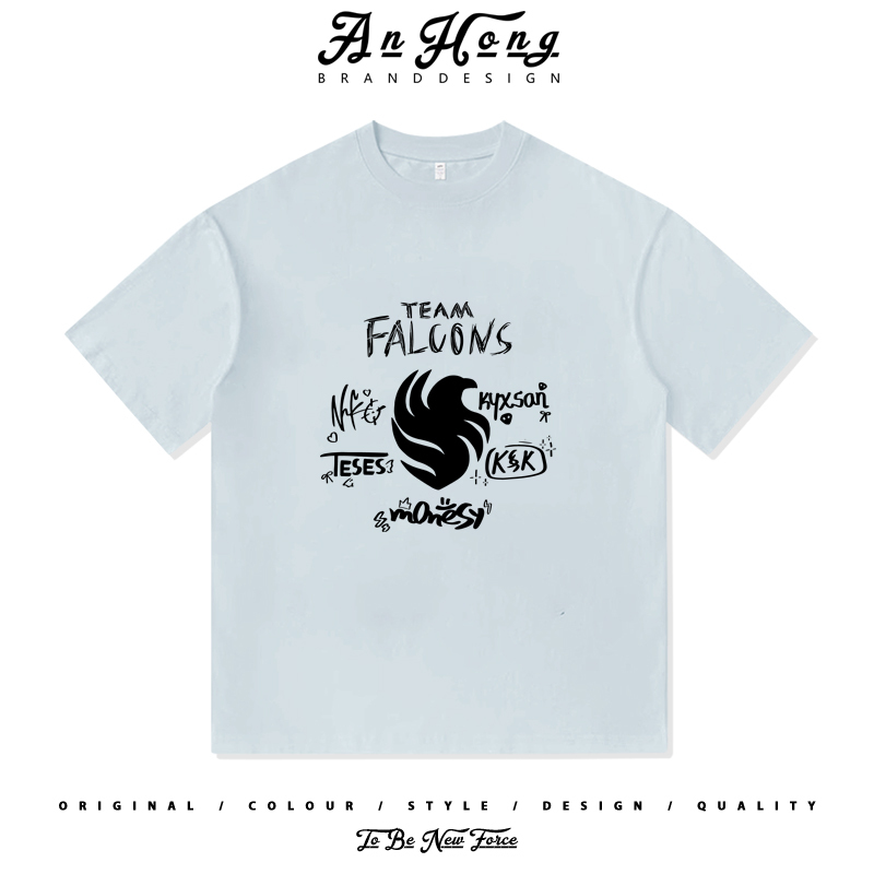 Team Falcons Men's T-Shirt Cs2Go Team Niko Signature Competition Uniform Summer Short-Sleeved