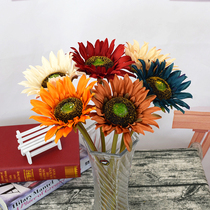 5 High Emulation Colorful Single Sunflower Flowers Sun Flower Silk Flowers Living Room Tea Table Ground Flowers