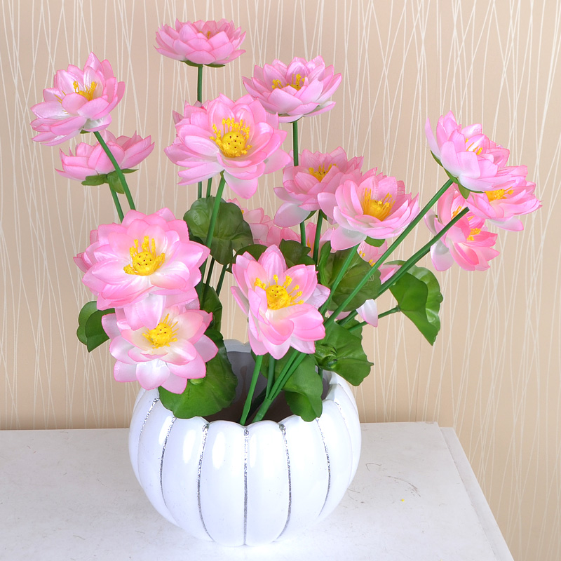 5 simulation flowers water lily bowl lotus simulation Lotus for Buddha Lotus simulation lotus flower fake lotus garden decoration