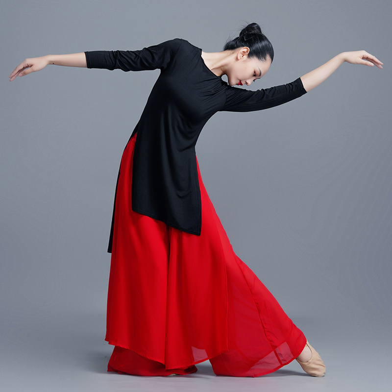 Classical Dance Suits with Relaxed Female Performances Flutblouse pants Modale Modern Dance Long sleeves-in-style.