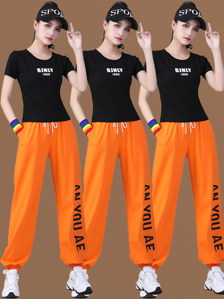 Yang Liping square dance fitness sports clothing new summer net red ghost step dance cotton dance suit ~