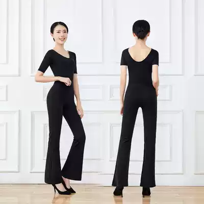 Body training clothing women's suit elegant temperament tutor gift training catwalk tight V collar dance practice suit ~